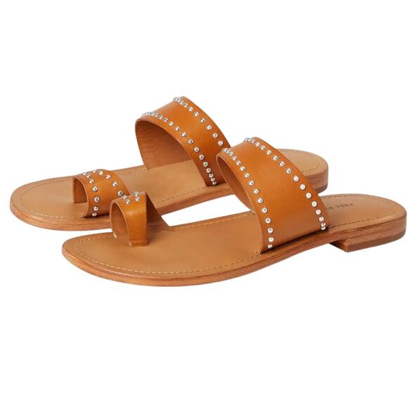 Free People Shoes - Free People Womens Amelie Tiny Stud Sandals US 9 Brown Tan Leather Slip On NIB